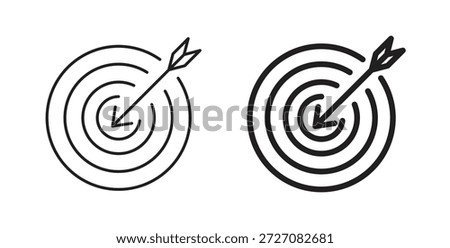 Darts icons set. Simple line vector illustration