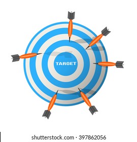 Darts Illustration Business target marketing concept