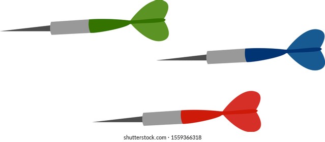 Darts, illustration, vector on white background.