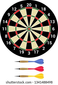 Darts - isolated dartboard and dartsmith
