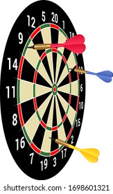 Darts - isolated dartboard and dartsmith