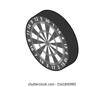 Darts isometric design icon. Vector web illustration. 3d colorful concept