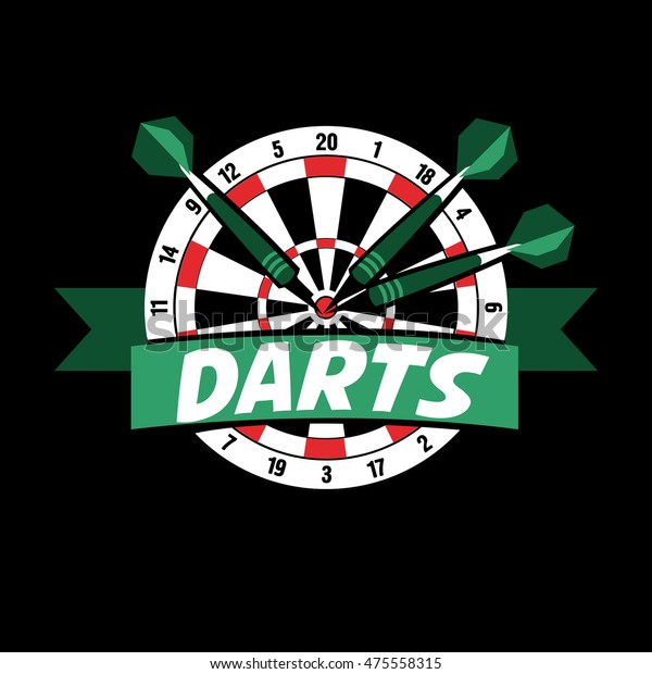 Darts Label Badge Logo Sporting Symbols Stock Vector (Royalty Free ...