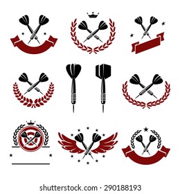 Darts labels and icons set. Vector