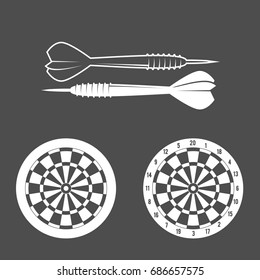 Darts labels set, badge, vector logos