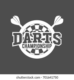 Darts labels set, badge, vector logos