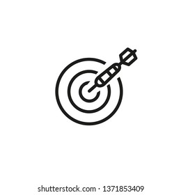 Darts line icon. Dartboard, aim, bullseye, pin. Target concept. Vector illustration can be used for aiming, accuracy, focus, business