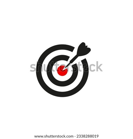Darts logo design with target. Vector.