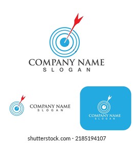 logotipo dardos y plantilla vectorial de símbolos