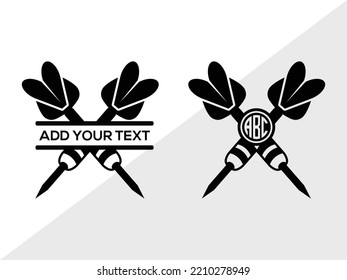 Darts Monogram SVG Printable Vector Illustration