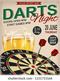 Darts Night retro poster.