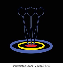 Dardos en el objetivo, logo con tres dardos a bordo 