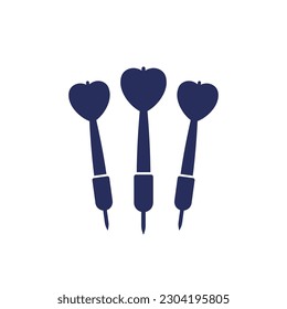 Darts on white, vector icon