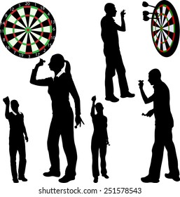 Darts players - vector