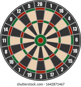 Darts. Realistic black circle for playing darts isolated on a white background. Vector illustration of a circle of darts. Vector.