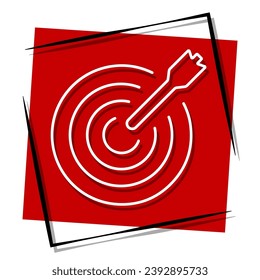 darts red banner in frame. Vector illustration.
