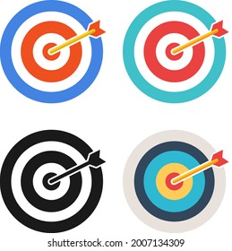 Darts, set of circles for playing darts isolated on white background. Vector, cartoon illustration. Vector.