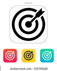 Darts Target Aim Icon. Successful Shoot. Vector Illustration.