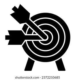 Darts target aims solid icon. Successful shoot symbol, glyph style pictogram on white background. Marketing targeting and strategies sign for mobile concept and web design. Vector graphics
