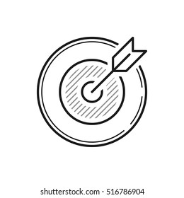 Darts. Target. Arrow. Vector, contour icon. Black
