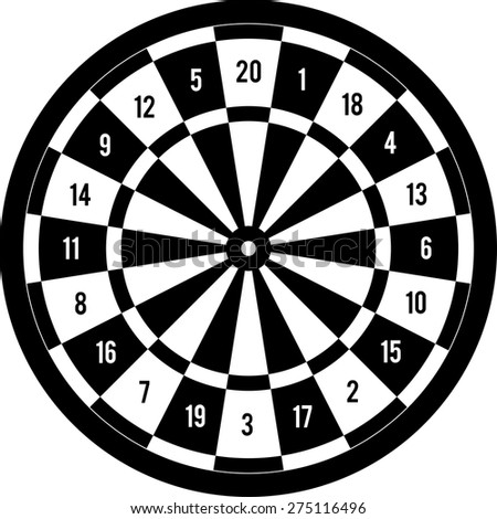 Darts Target Black White Vector Illustration Stock ...