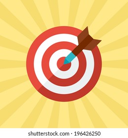 Darts target concept illustration in flat style.