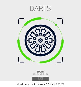 Darts Target creative line icon