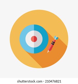 Darts target flat icon with long shadow,eps10