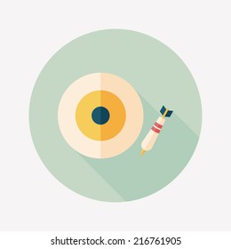 Darts target flat icon with long shadow,eps10