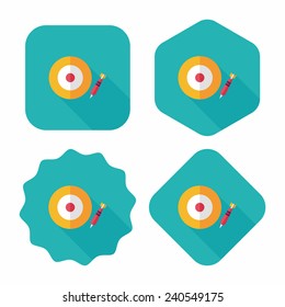 Darts target flat icon with long shadow,eps10