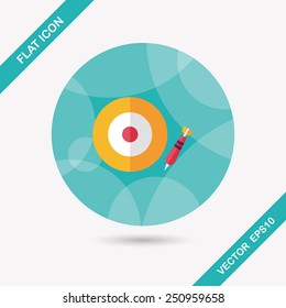 Darts target flat icon with long shadow,eps10