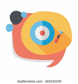 Darts target flat icon with long shadow,eps10
