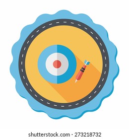 Darts target flat icon with long shadow,eps10
