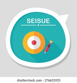 Darts target flat icon with long shadow,eps10
