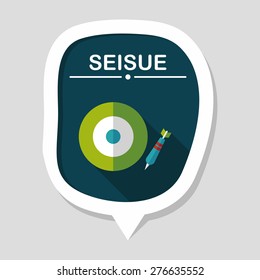 Darts target flat icon with long shadow,eps10