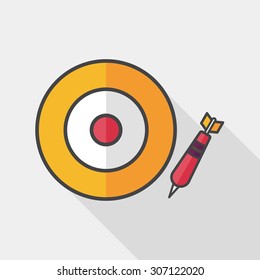 Darts target flat icon with long shadow,eps10