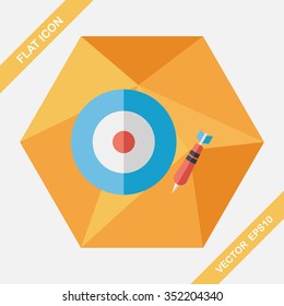Darts target flat icon with long shadow,eps10