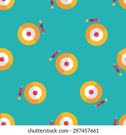 Darts target flat icon,eps10 seamless pattern background