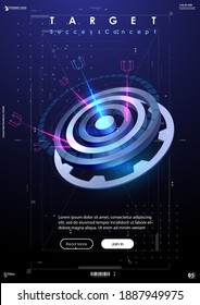 Darts target in futuristic style. Success Business Concept. future technology template. Business target concept vector illustration. Symbolic goals achievement, success, victory.