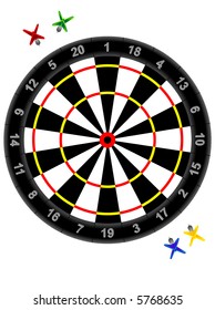 Darts and target for game - a vector