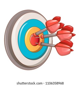 Darts target icon. Cartoon of darts target vector icon for web design isolated on white background