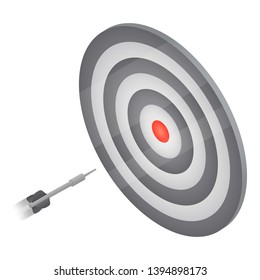 Darts target icon. Isometric of darts target vector icon for web design isolated on white background