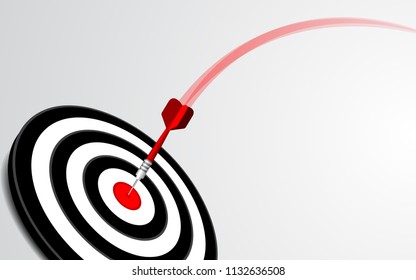Darts target isolated vector. Shooting target in the center. Success business solutions concept.