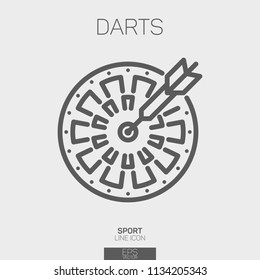 Darts Target line icon