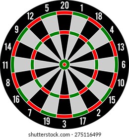 Darts target red & green, vector illustration