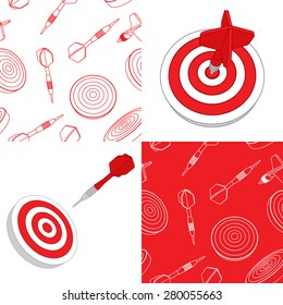 Darts target and seamless set