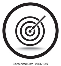 Darts target sign icon, vector illustration. Flat design style