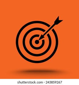 Darts target sign icon, vector illustration. Flat design style