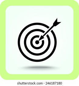 Darts target sign icon, vector illustration. Flat design style