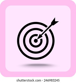 Darts target sign icon, vector illustration. Flat design style